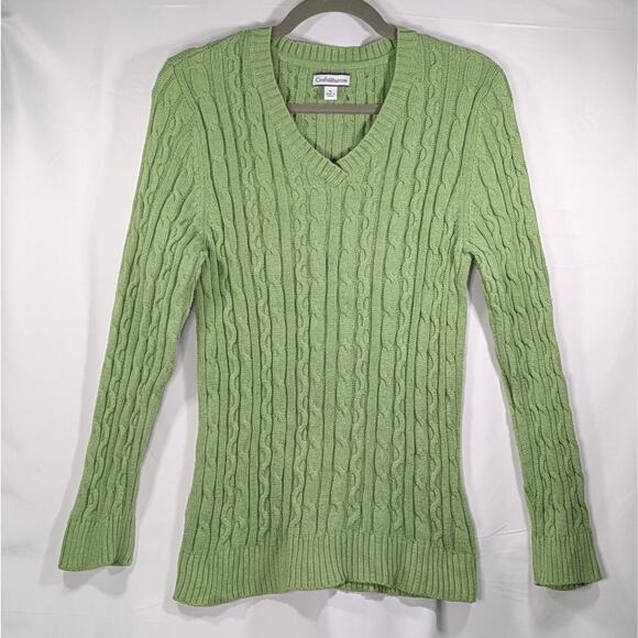 Croft & Barrow Green V-Neck Pullover Sweater XL Long Sleeve Women's Knit - Picture 4 of 10